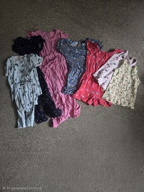 Mixed Girls' Romper/PJ/tank Lot Sizd 6-Multicolor